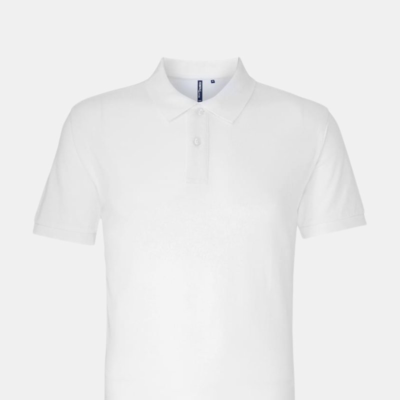 Asquith & Fox Mens Plain Short Sleeve Polo Shirt In White