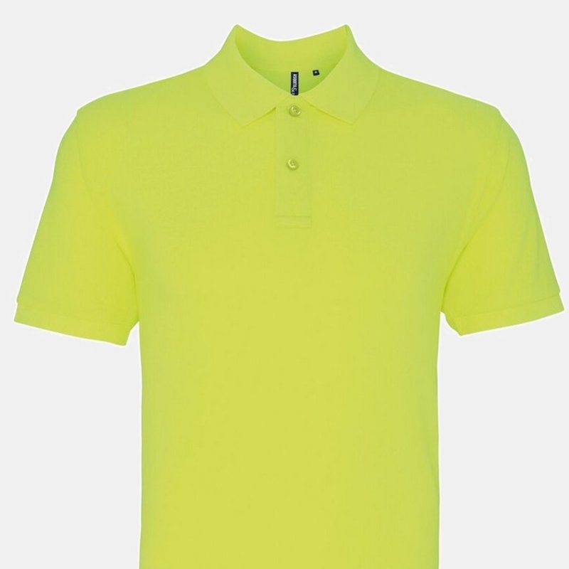 Shop Asquith & Fox Mens Plain Short Sleeve Polo Shirt In Yellow