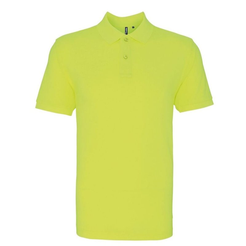 Asquith & Fox Mens Plain Short Sleeve Polo Shirt In Neon Yellow