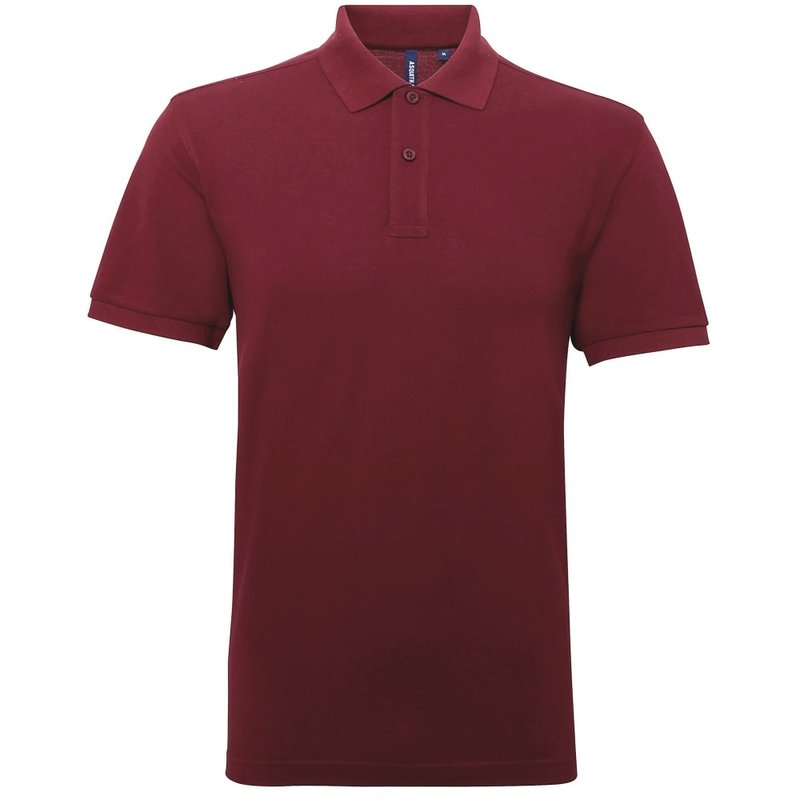Asquith & Fox Mens Short Sleeve Performance Blend Polo Shirt (burgundy) In Red