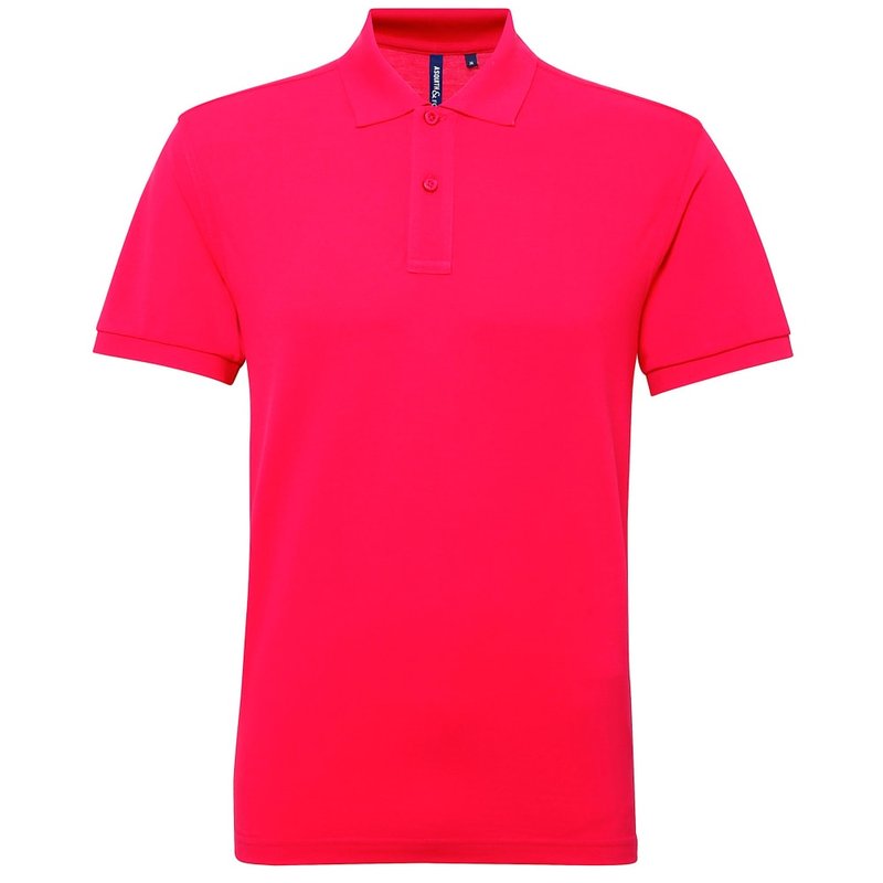 Asquith & Fox Mens Short Sleeve Performance Blend Polo Shirt In Pink