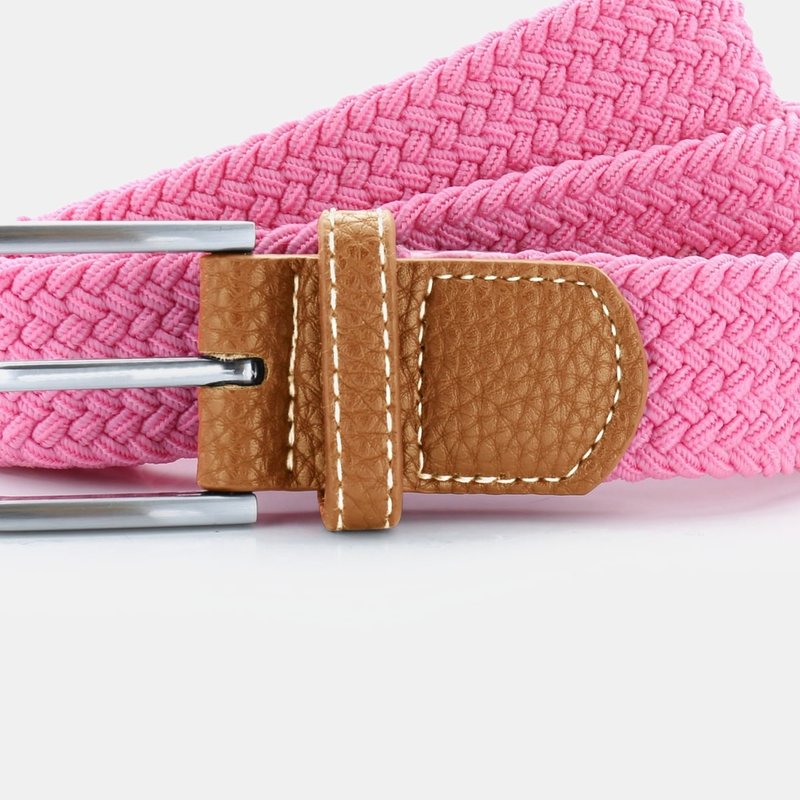 Asquith & Fox Mens Woven Braid Stretch Belt In Pink