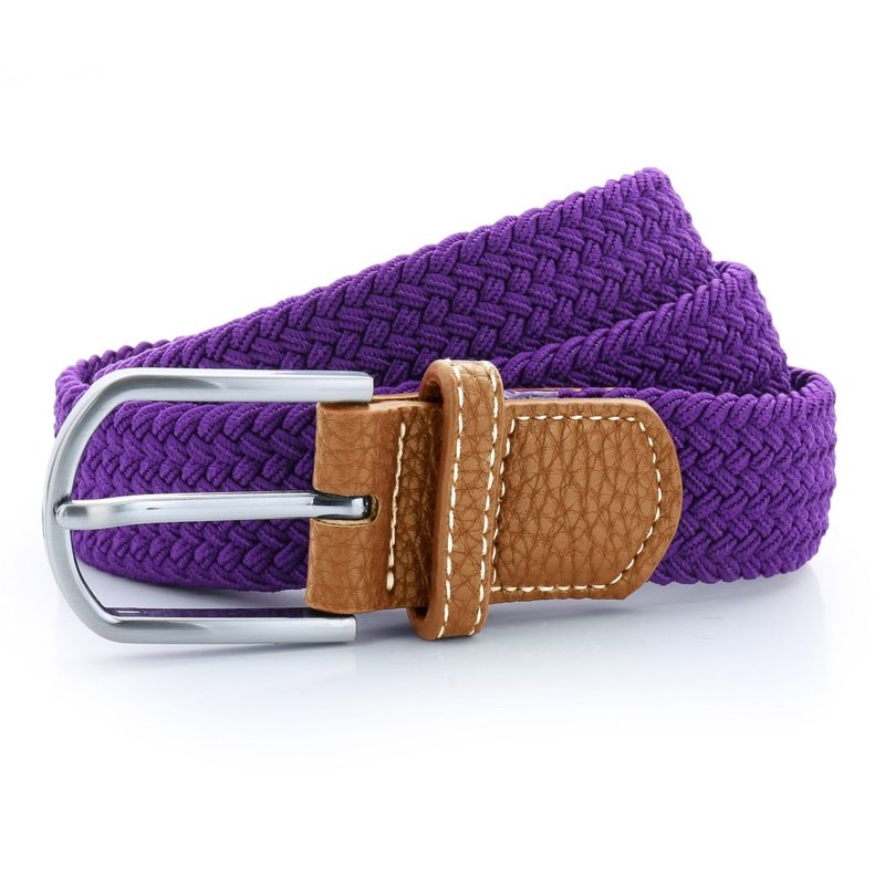 Asquith & Fox Mens Woven Braid Stretch Belt In Purple