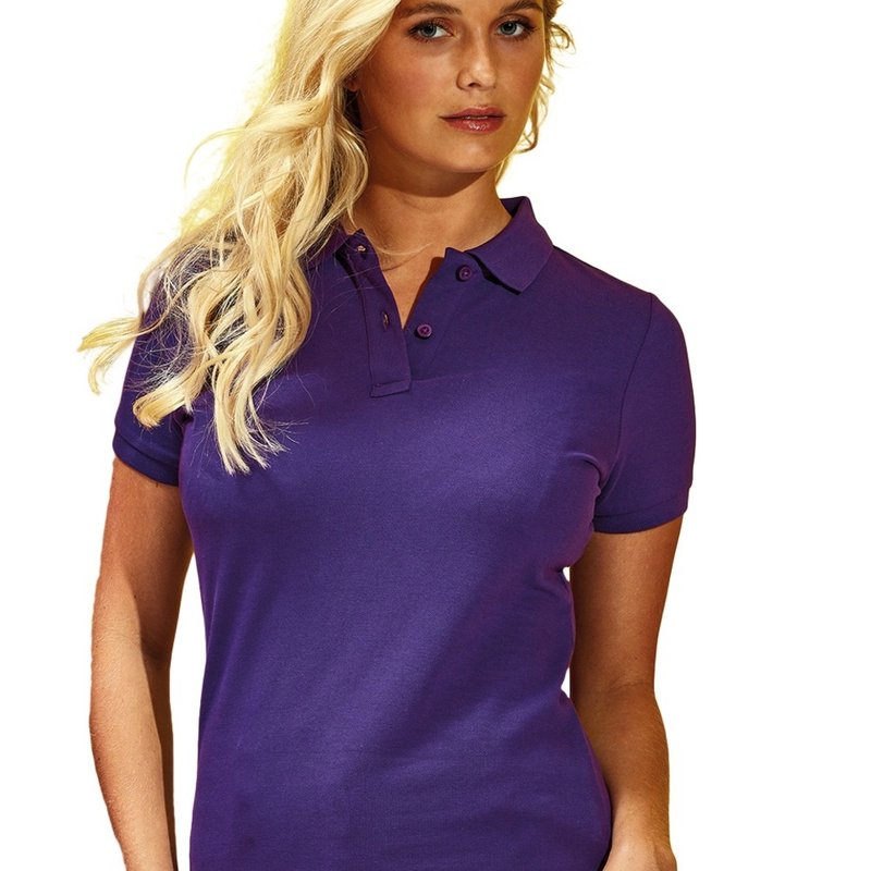 Shop Asquith & Fox Womens/ladies Plain Short Sleeve Polo Shirt In Purple