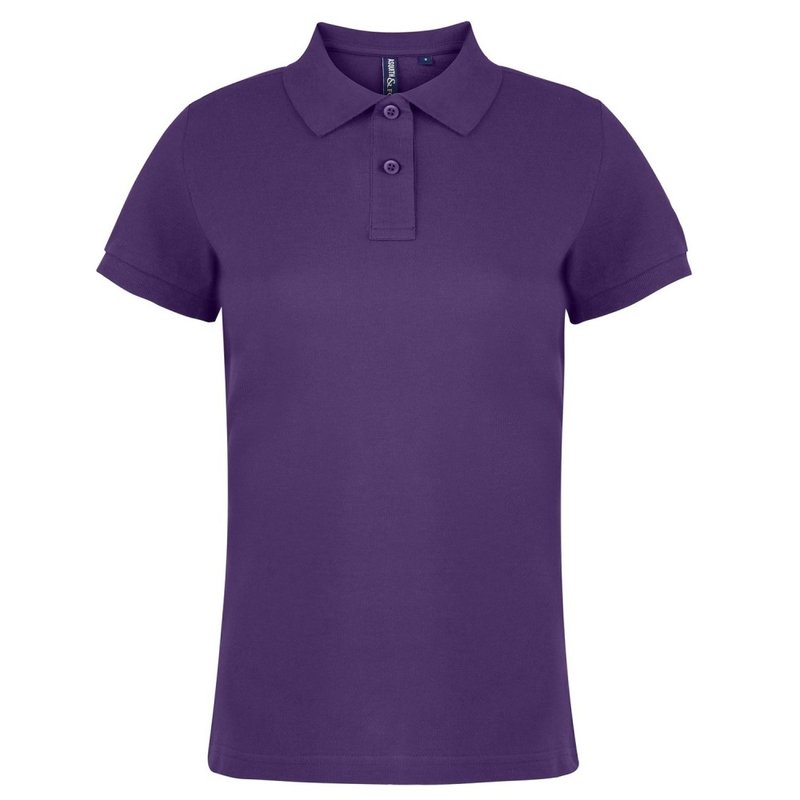 Asquith & Fox Womens/ladies Plain Short Sleeve Polo Shirt In Purple