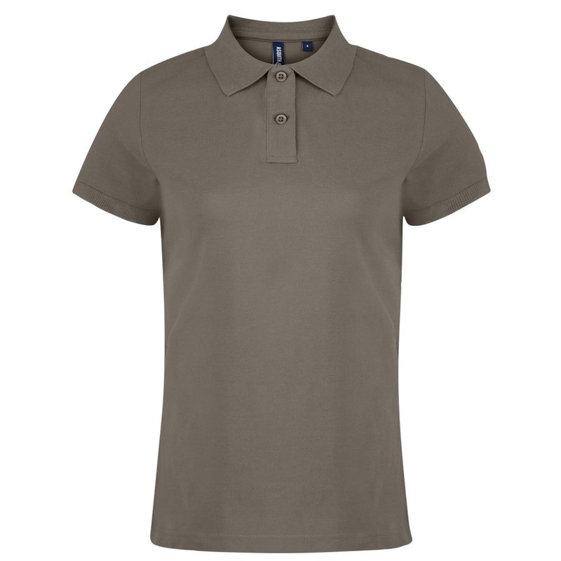 Asquith & Fox Womens/ladies Plain Short Sleeve Polo Shirt In Grey