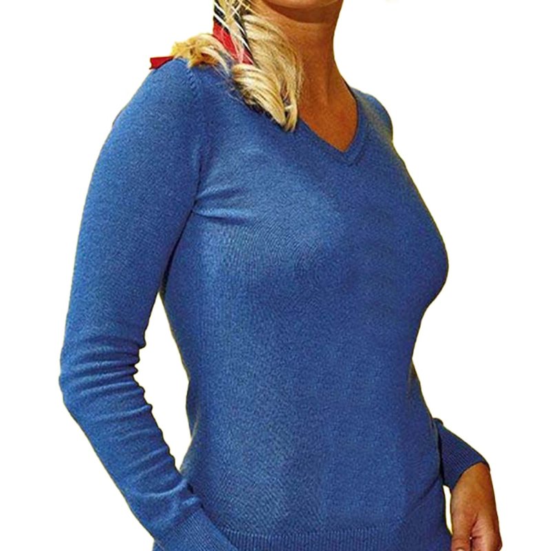 Asquith & Fox Womens/ladies V-neck Sweater In Blue