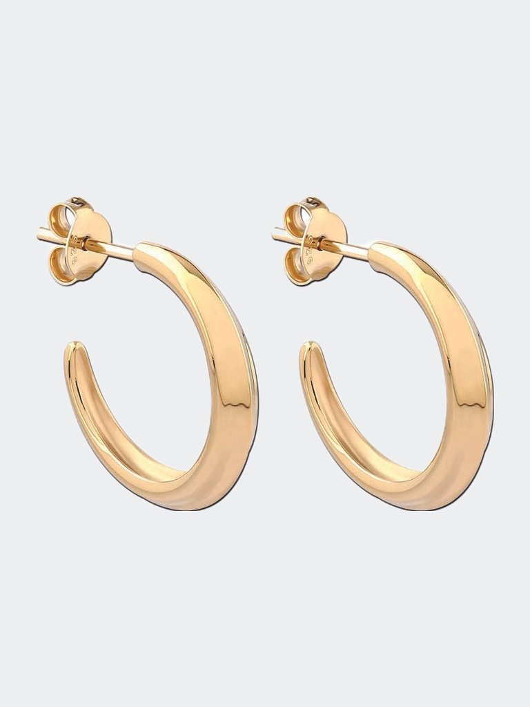 Crescent Hoop Earrings In Gold, Small - 18k Gold