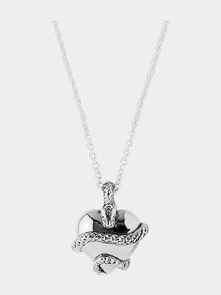 Wise Heart Silver Charm Necklace - Silver