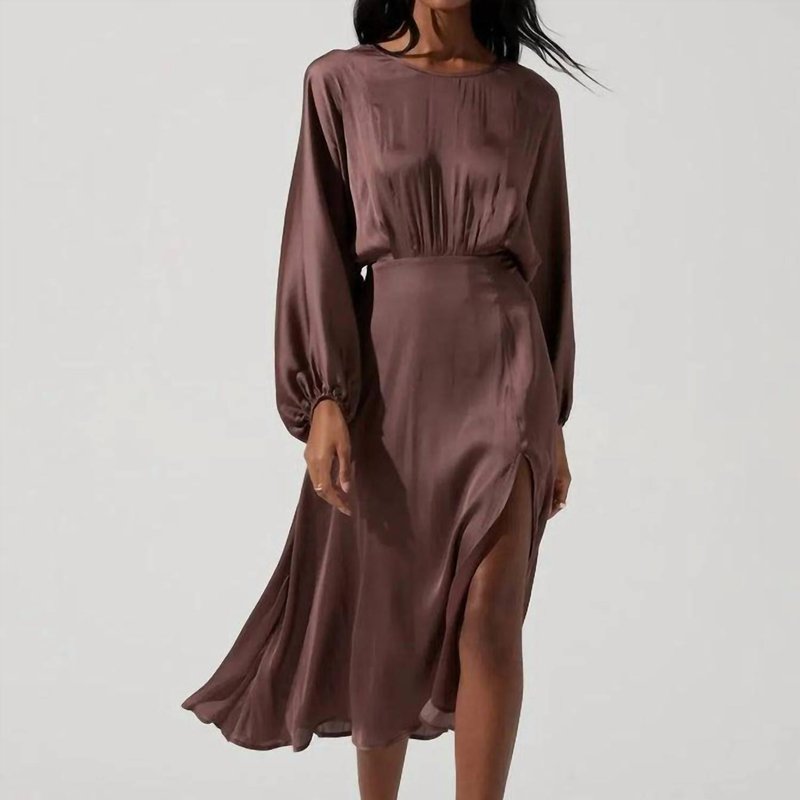 Shop Astr Dolman Sleeve Dress In Brown