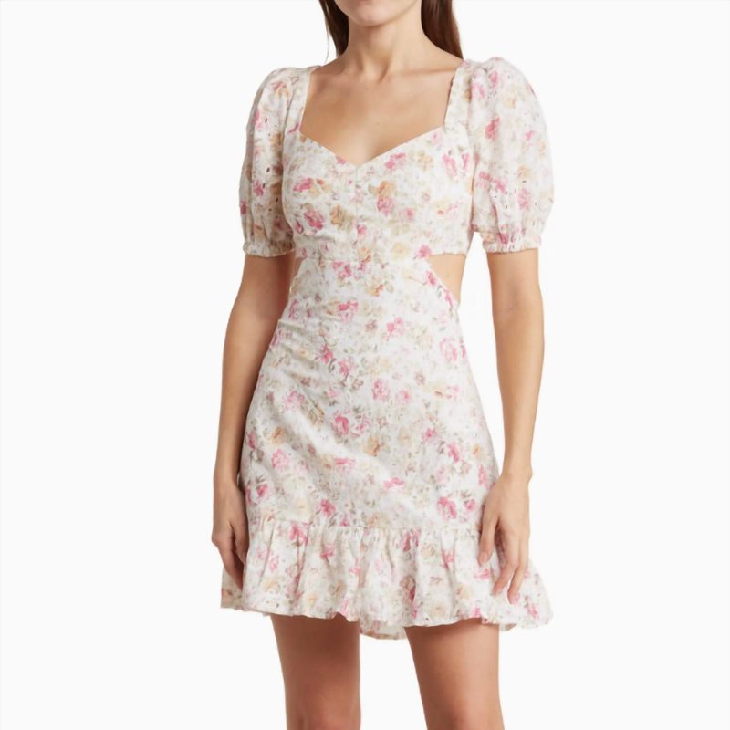 Shop Astr Dorinne Dress In White Pink Multi Floral