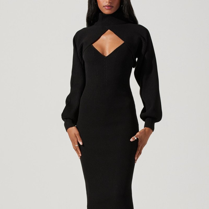 Shop Astr Jodie Sweater Dress In Black