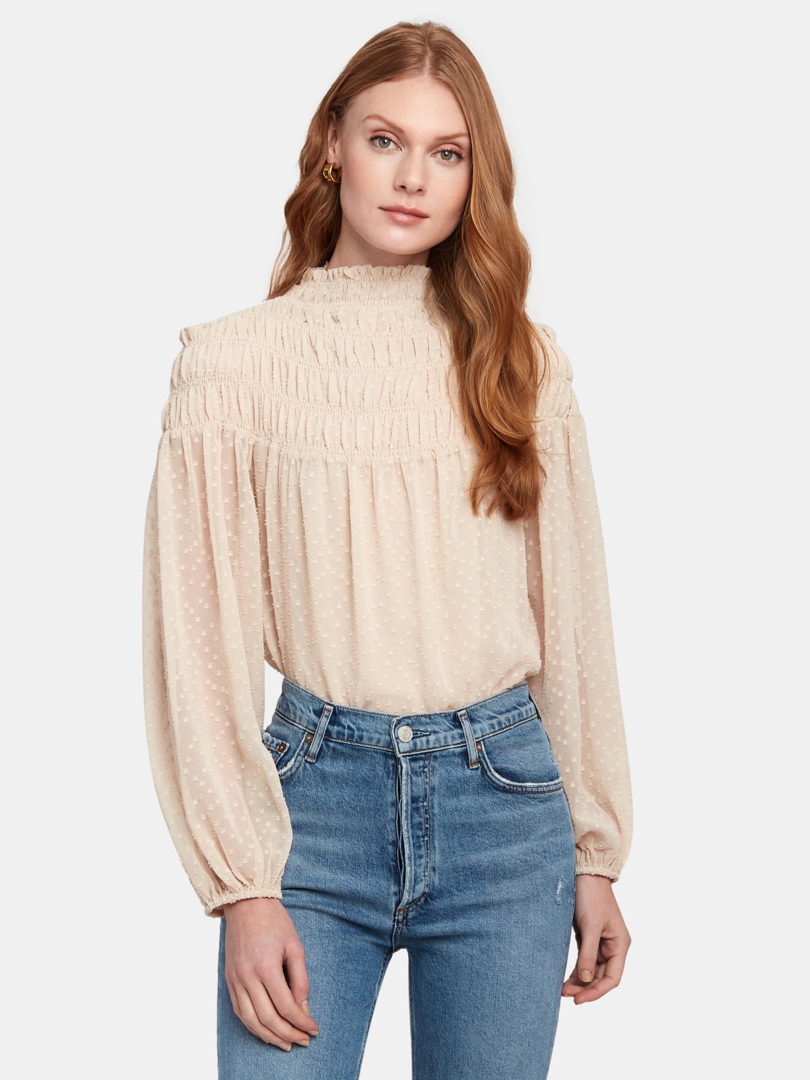 smock neck top