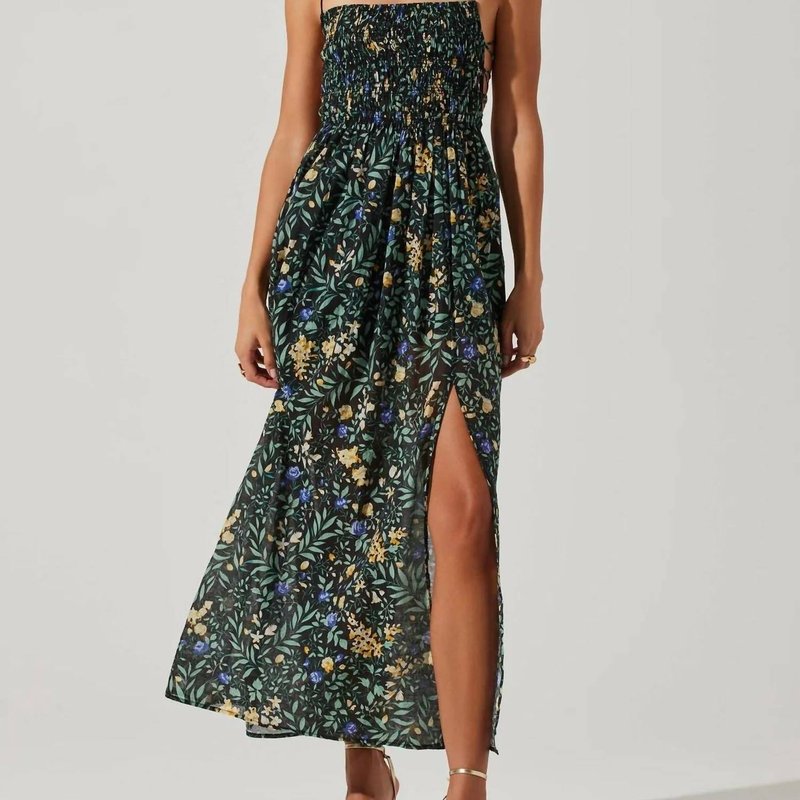 Shop Astr Stasia Floral Maxi Dress In Green