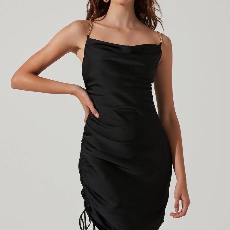 Astr Trista Satin Mini Dress In Black