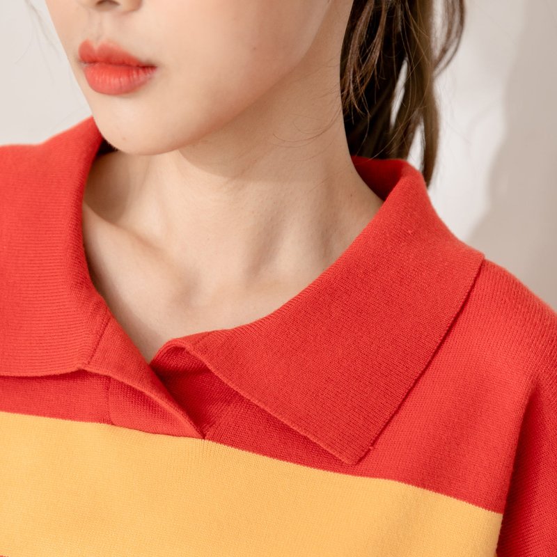 Shop At The Venue | Agnes Polo Shirt In Red