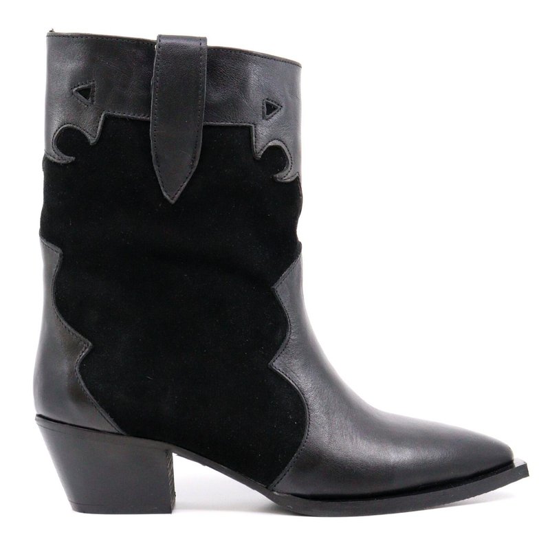 Ateliers Deka Black Boot In Black Leather / Black Suede