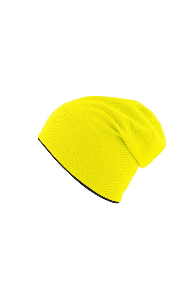 Atlantis Extreme Reversible Jersey Slouch Beanie (Safety Yellow/Black) - Safety Yellow/Black