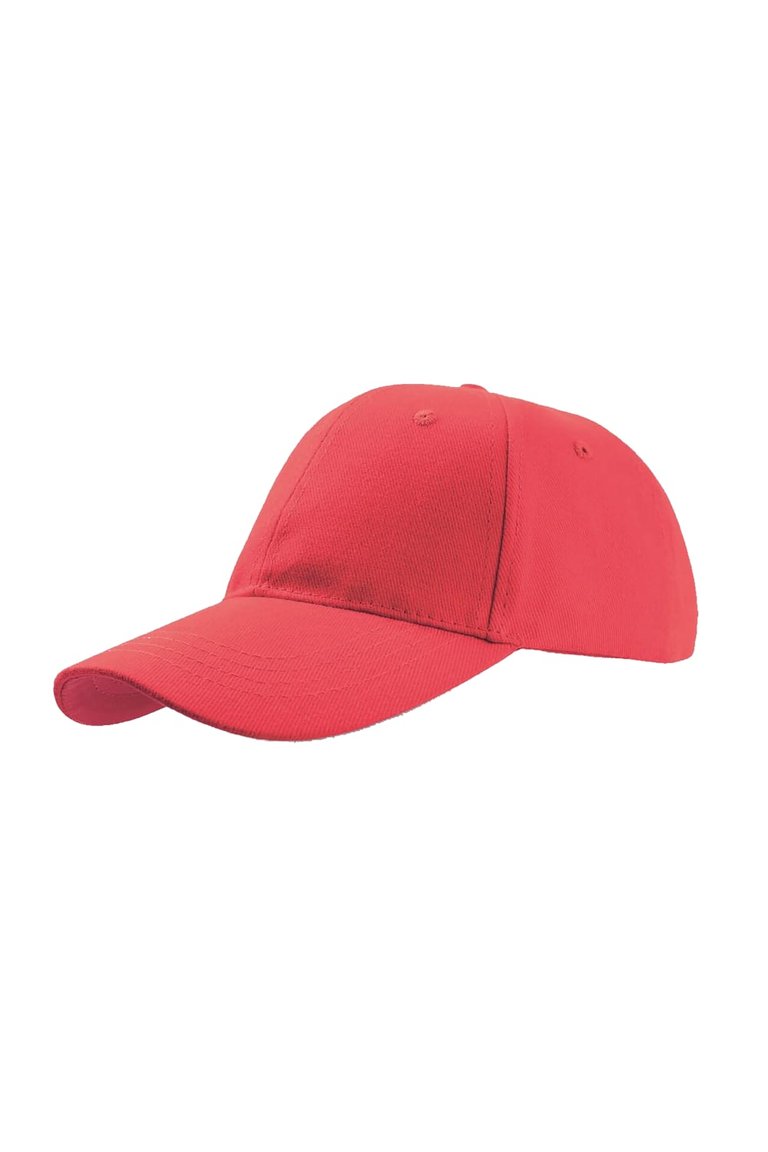 Atlantis Liberty Six Buckle Brushed Cotton 6 Panel Cap (Red) - Red