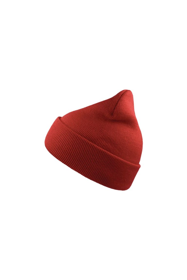 Atlantis Wind Double Skin Beanie With Turn Up (Red) - Red