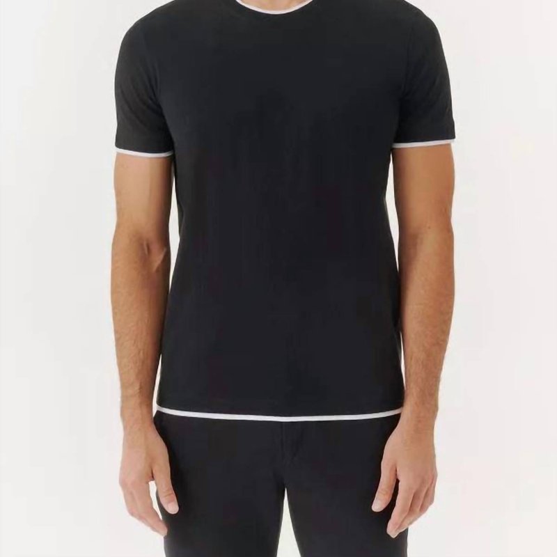 Shop Atm Anthony Thomas Melillo Classic Jersey Double Trim Tee In Black