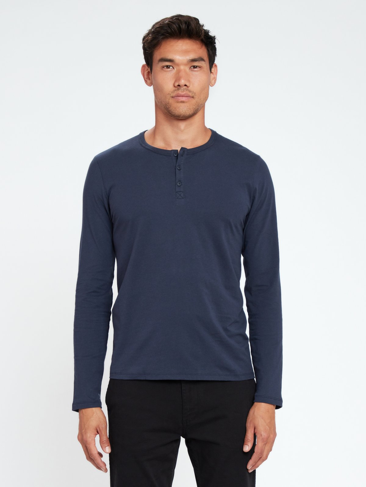 ATM Anthony Thomas Melillo Long Sleeve Destroyed Wash Henley | Verishop