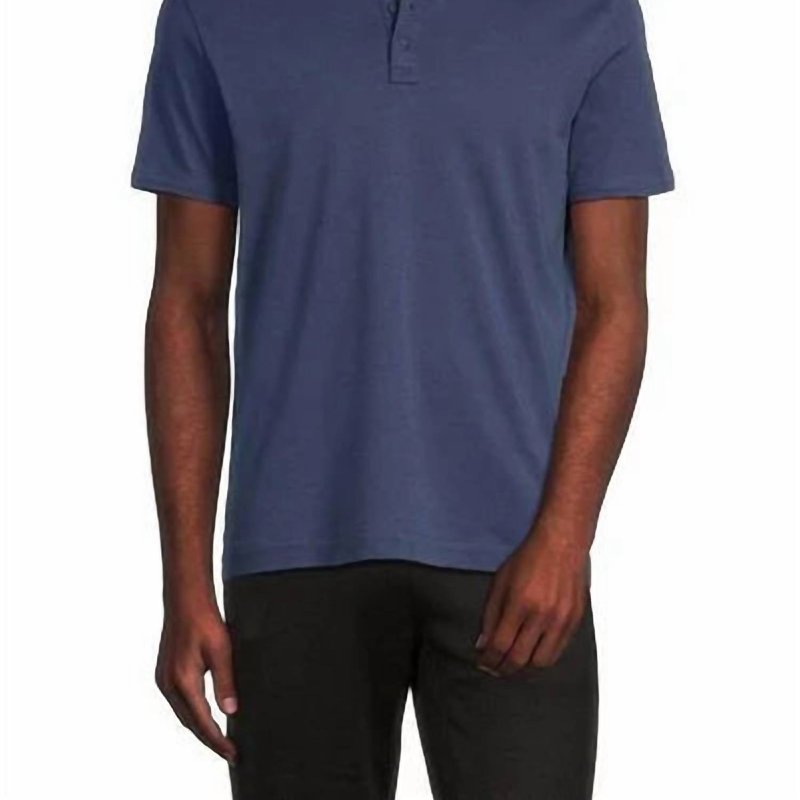 Shop Atm Anthony Thomas Melillo Pima Cotton Interlock Short Sleeve Polo In Blue