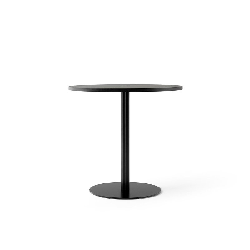 Shop Audo Copenhagen (formerly Menu) Harbour Column Table, Round Table Top, Dining Height In Black