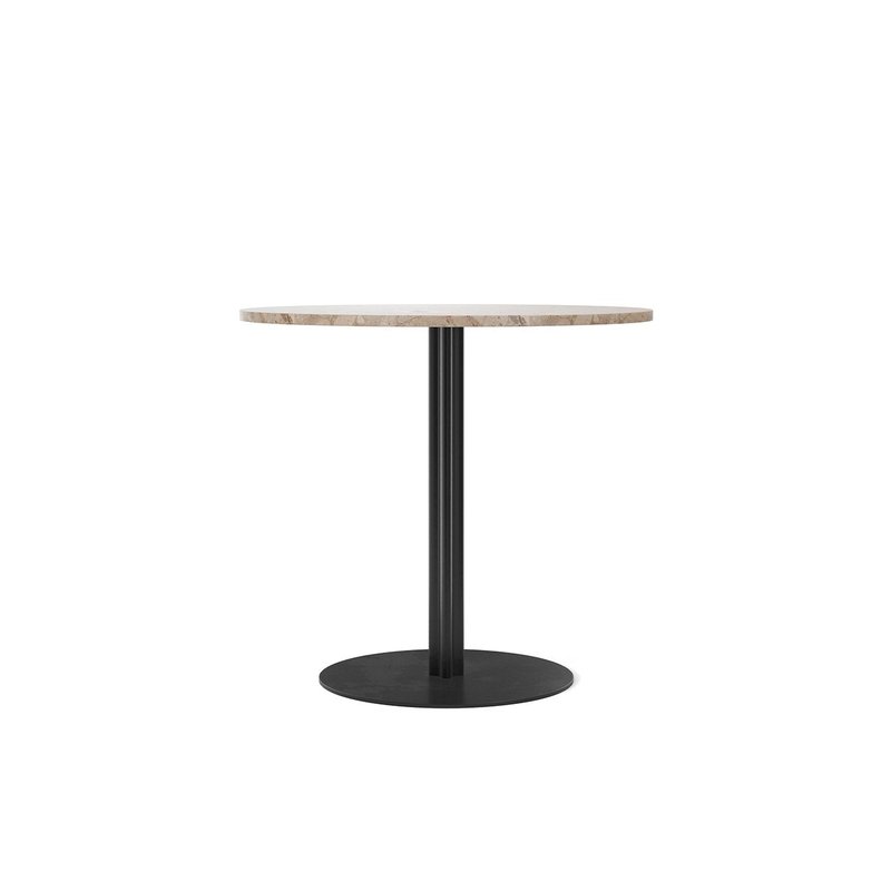 Shop Audo Copenhagen (formerly Menu) Harbour Column Table, Round Table Top, Dining Height In Brown