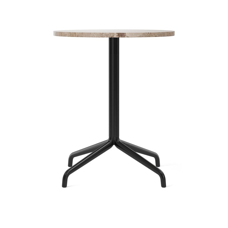 Shop Audo Copenhagen (formerly Menu) Harbour Column Table, Round Table Top, Dining Height In Brown
