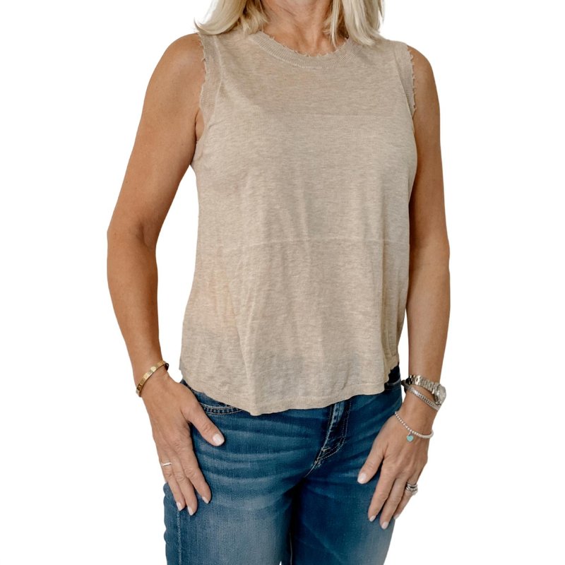 Shop Autumn Cashmere Distressed Lightweight Cashmere Tank Top In Brown
