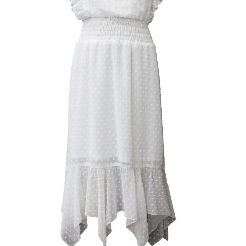 Shop Ava & Yelly Clip Dot Hankey Maxi Dress In White