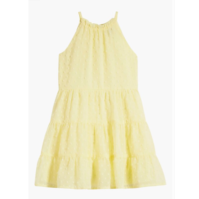 Shop Ava & Yelly Clip Dot Tiered Party Dress In Yellow