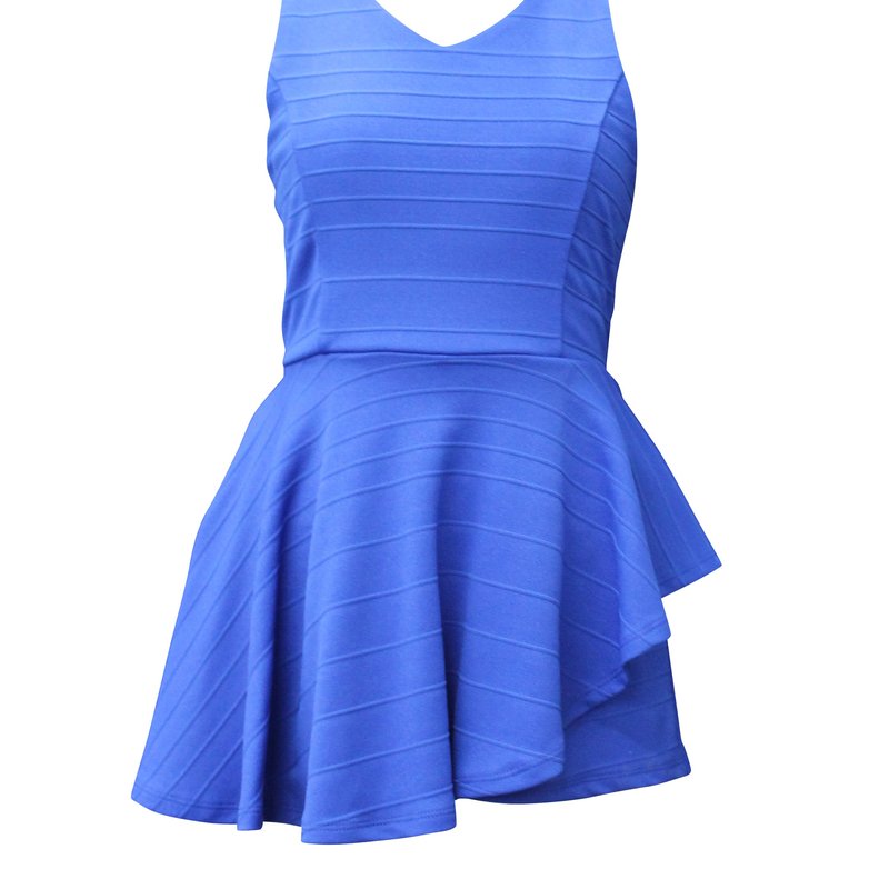 Shop Ava & Yelly Texture Stripe Romper In Blue