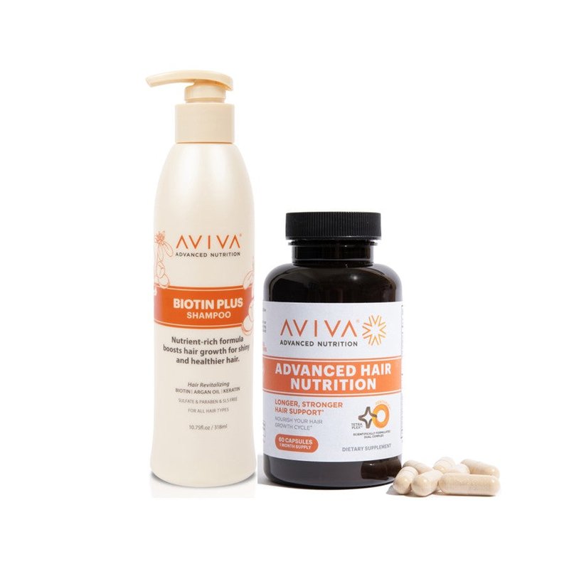 Aviva Hair Advanced Hair Nutrition + Free Biotin Plus Shampoo