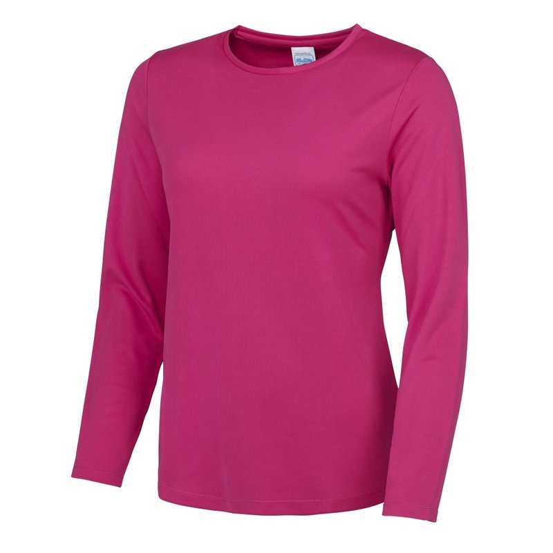 Awdis Just Cool Womens/ladies Girlie Long Sleeve T-shirt (hot Pink)