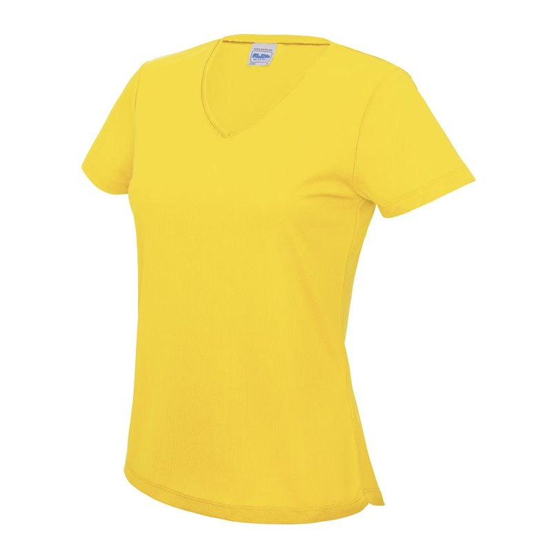 Awdis Cool V Neck Girlie Cool Short Sleeve T-shirt In Yellow