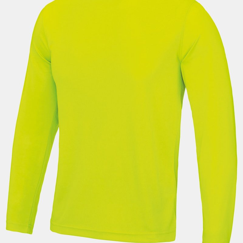 Awdis Just Cool Mens Long Sleeve Cool Sports Performance Plain T-shirt (electric Yellow)