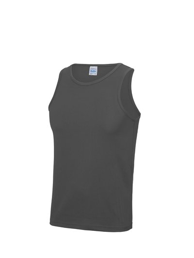 Awdis Just Cool Mens Sports Gym Plain Tank/Vest Top - Charcoal product