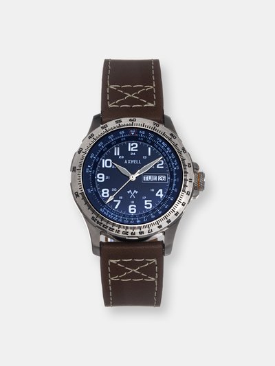 Axwell Axwell Blazer Leather Strap Watch - Brown/Navy product