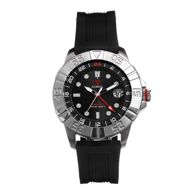 Shop Axwell Barrage Strap Watch With Date In Black