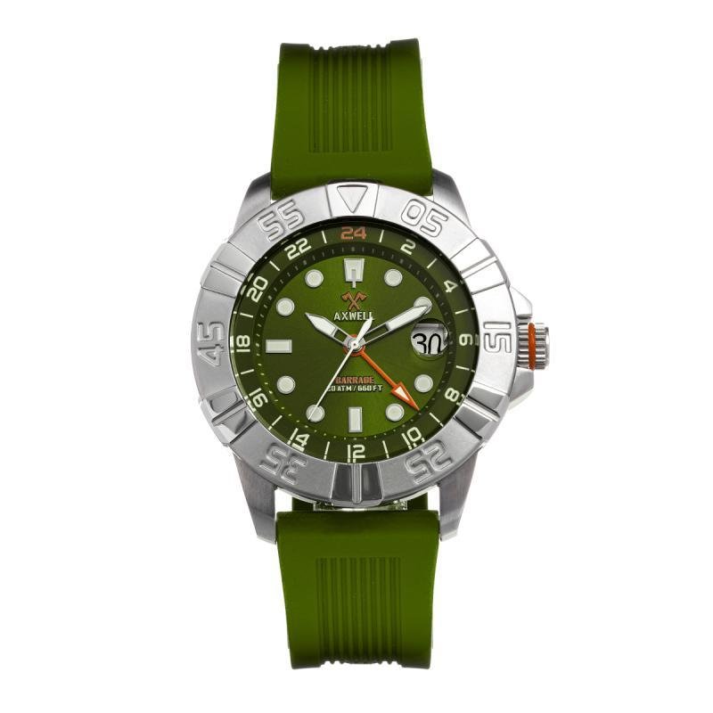 Shop Axwell Barrage Strap Watch With Date In Green