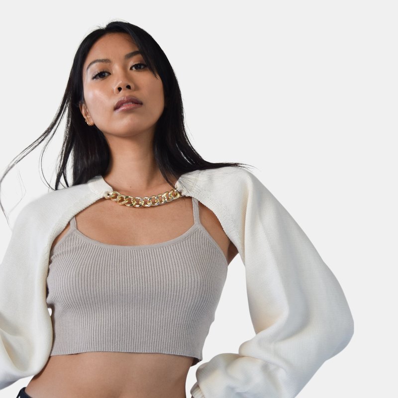 Aya Officials Giselle Sweater Sleeves In White