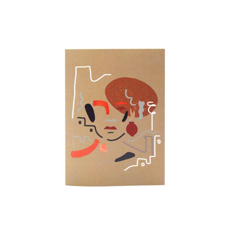 Aya Paper Co. Abstract Illustration Card In Brown