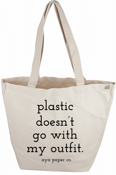 Aya Paper Co. Plastic Free Tote Bag In White