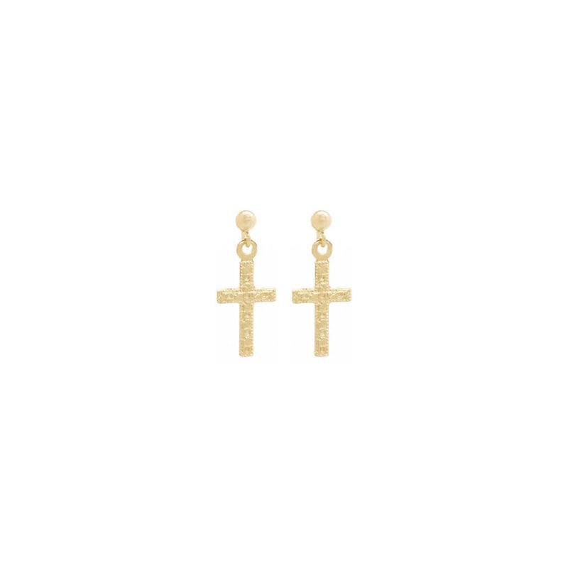 Ayou Jewelry Cross Studs In Gold