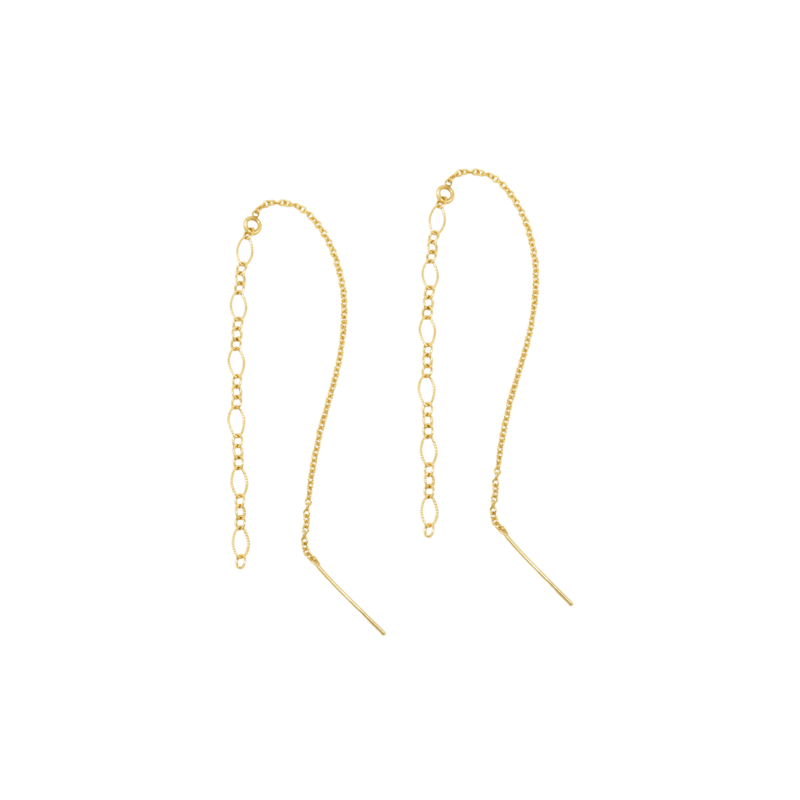 Ayou Jewelry Neptune Threader Earrings In Gold
