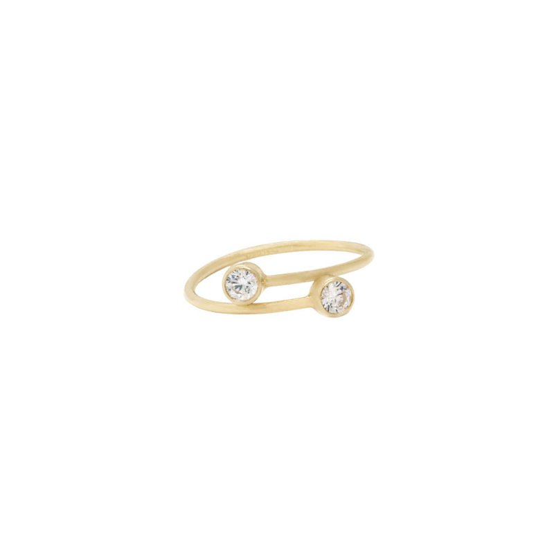 Ayou Jewelry Two Stone Ring In Gold