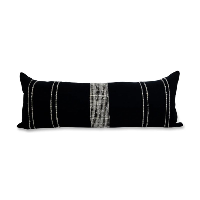 Azulina Bogota Lumbar Pillow Large In Black