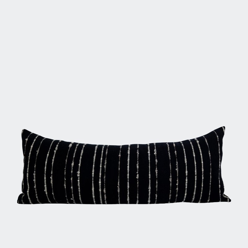 Azulina Carmen Lumbar Pillow Large In Black